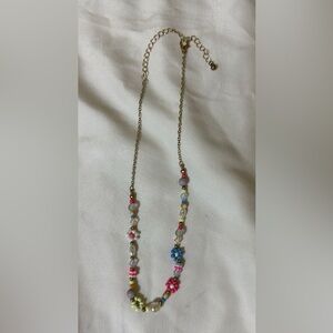 Target Multicolor Beaded Necklace with Gold Chain